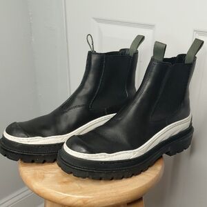 Dior Black and White Leather Boots